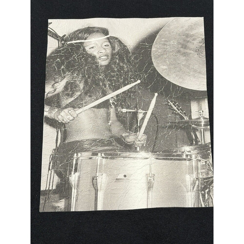 Chaka Khan 1975 Drumming Photo T Shirt 4XL Black Funk Soul R&B Music Tee